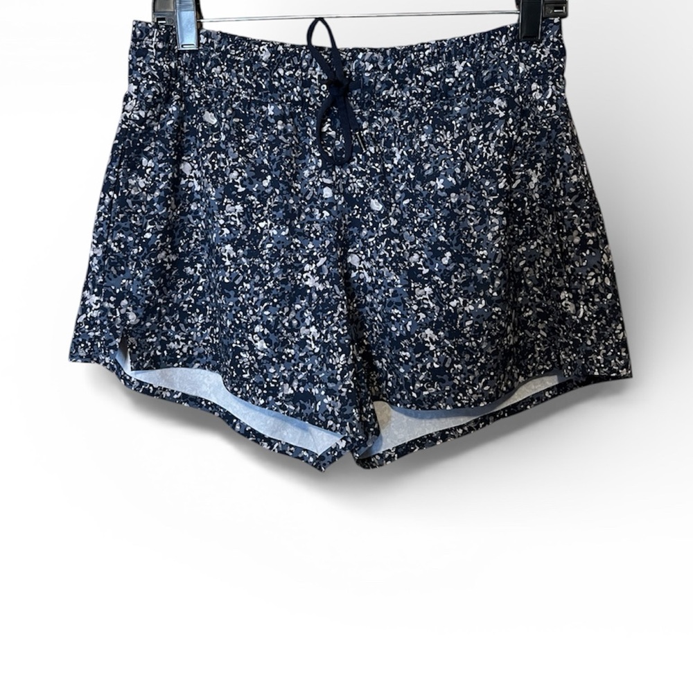 Athleta Navy Patterned Shorts Size 6